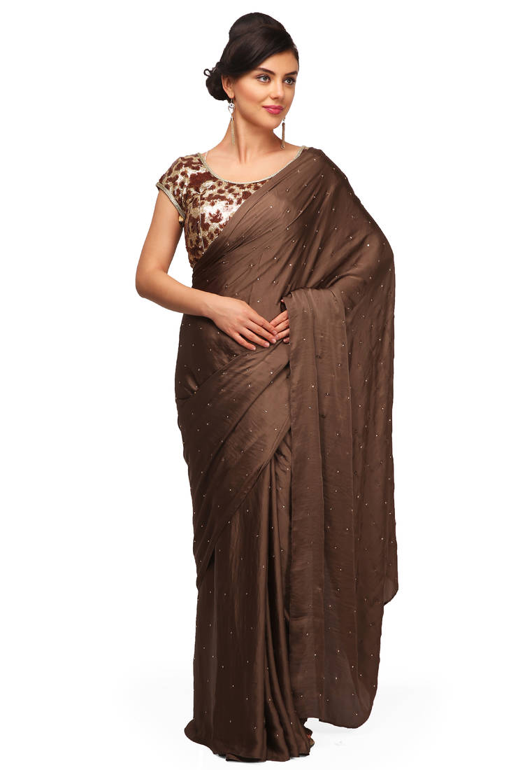 brown designer blouse for the plain sarees