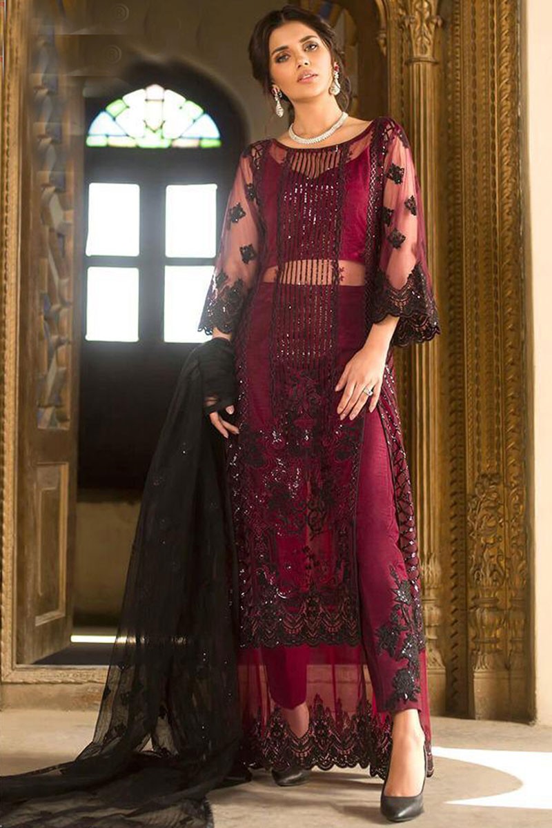 pakistani net salwar kameez design