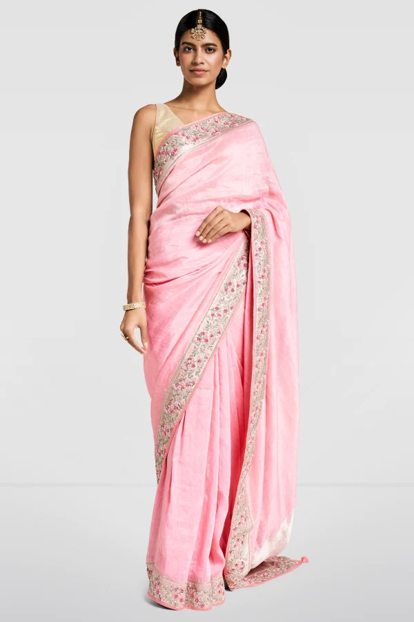 planner blouse for pink plain sarees