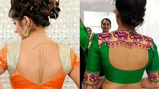 silks saree blouse designs back neck