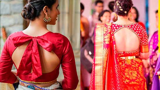 silk saree blouse designs back neck1
